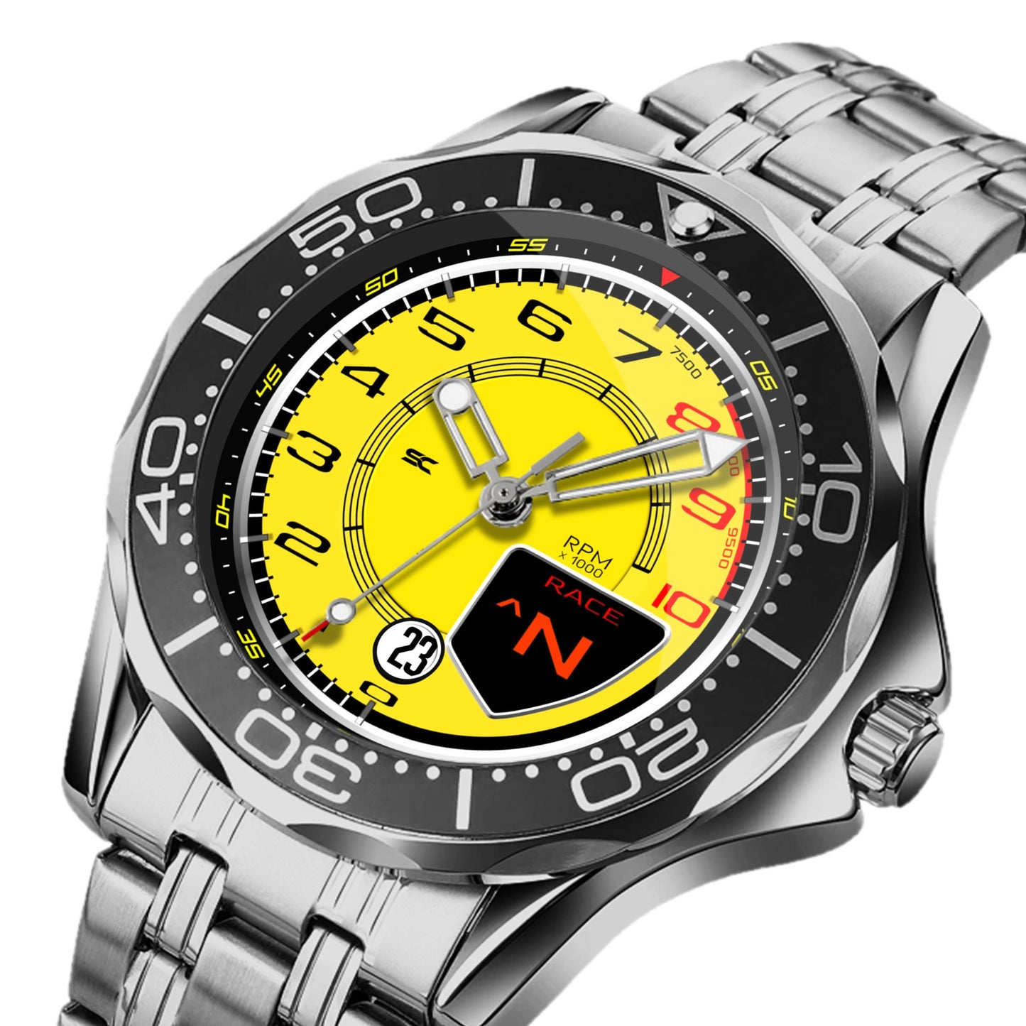 Orologio da Polso con Contagiri Race Giallo