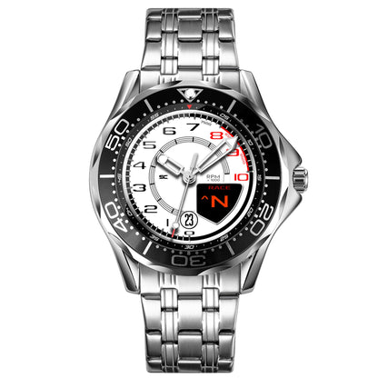 Orologio da Polso con Contagiri Race Bianco