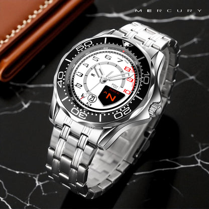 Orologio da Polso con Contagiri Race Bianco