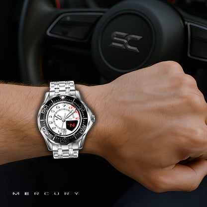 Orologio da Polso con Contagiri Race Bianco